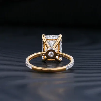 Radiant elongated diamond ring in elegant finish