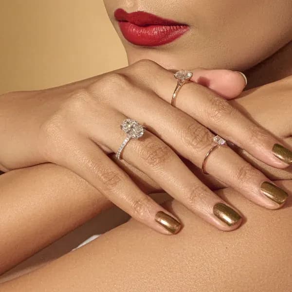 Oval solitaire diamond ring with classic sparkle