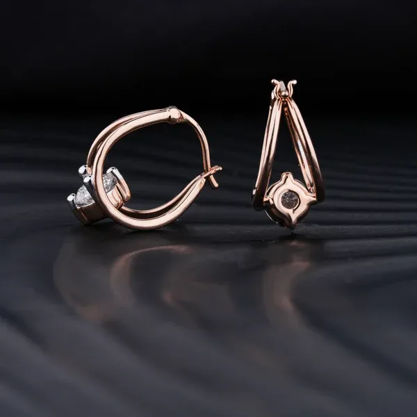 Round hoop diamond earrings with classic charm