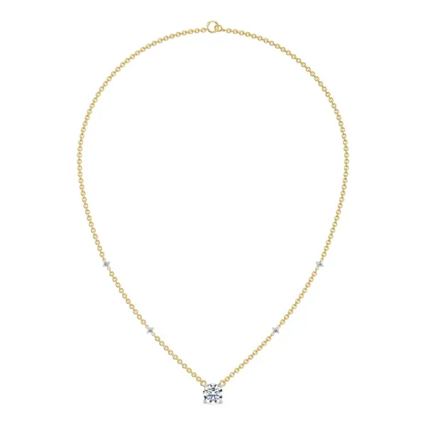 Round solitaire diamond necklace