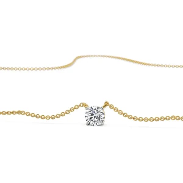 Lab-grown solitaire diamond necklace