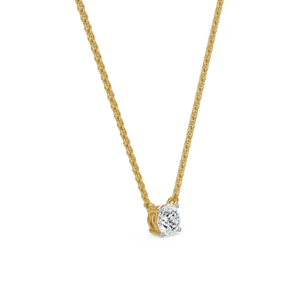 Lab-grown solitaire diamond necklace