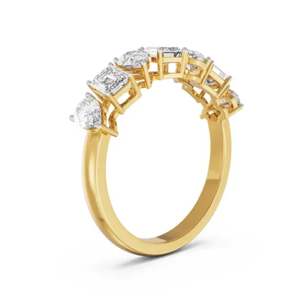 Pear and emerald dual diamond ring
