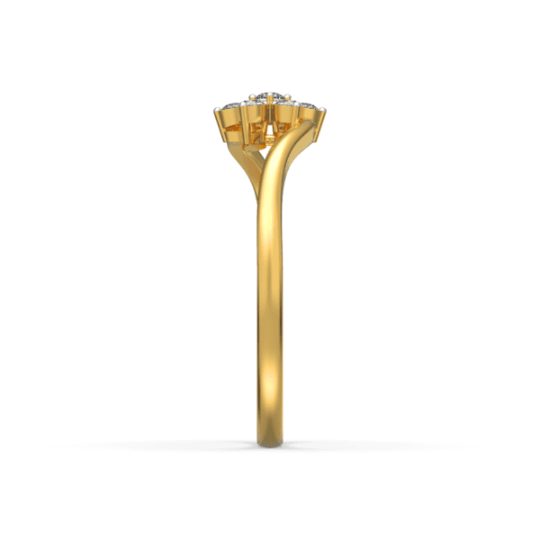 Blooming round diamond ring with floral touch