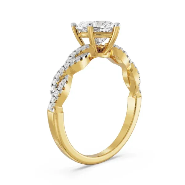 Heart and round infinity diamond ring