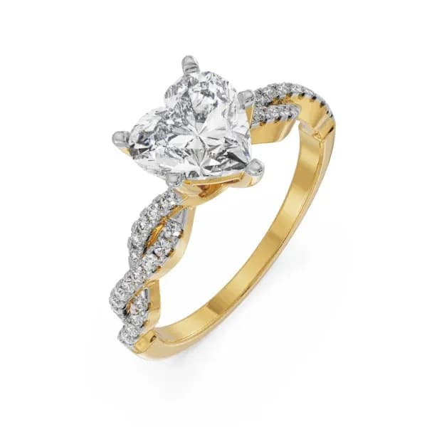 Heart and round infinity diamond ring