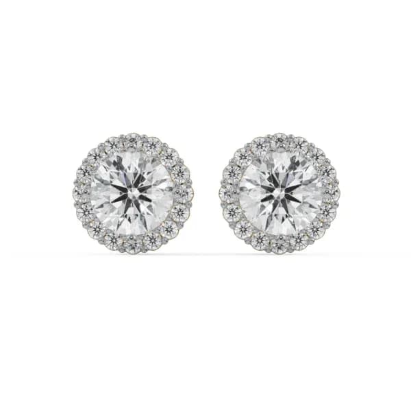 Halo round solitaire diamond stud earrings