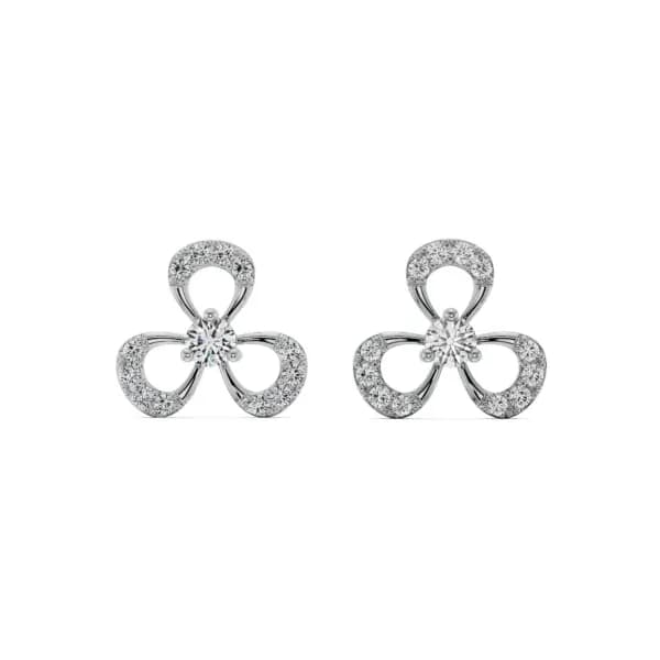Floral-inspired diamond stud earrings