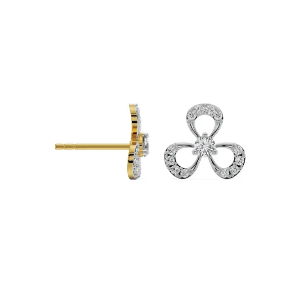 Floral-inspired diamond stud earrings