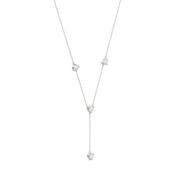 Golden Y-necklace with diamond accents
