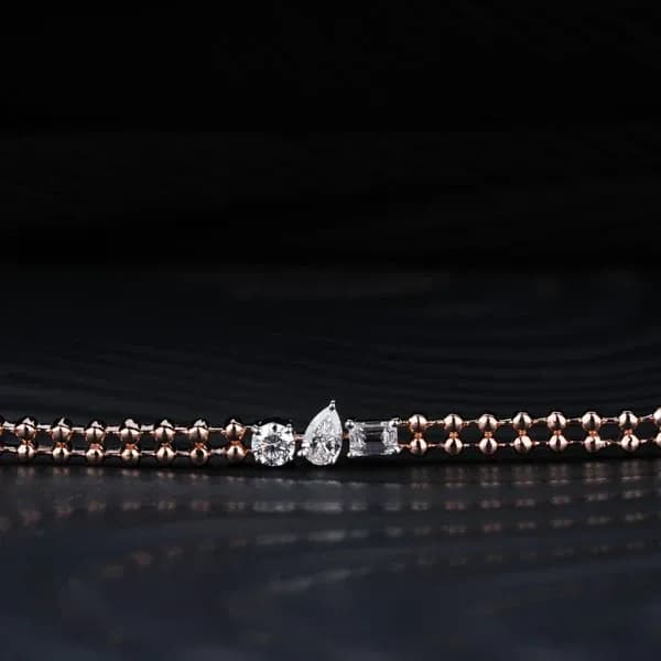Trio diamond bracelet with mixed shapes