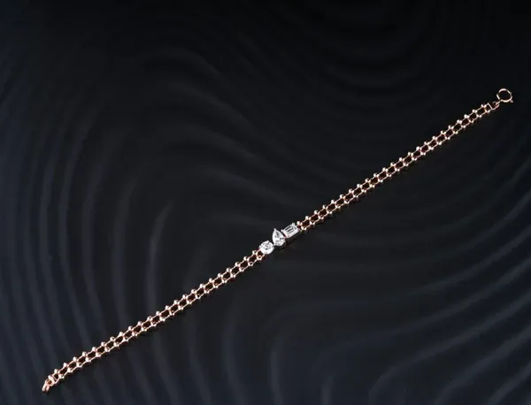 Trio diamond bracelet with mixed shapes